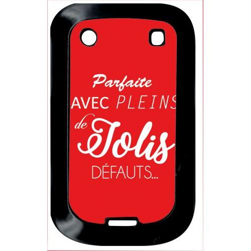 Coque Pour Smartphone - Parfaite Avec Pleins De Jolis Defauts Fond Rouge - Compatible Avec Blackberry Bold Touch 9900 - Plastique - Bord Noir