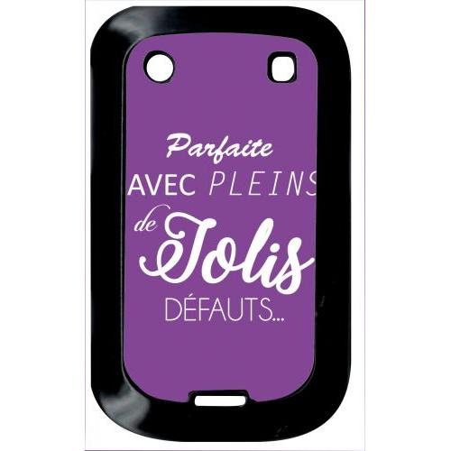 Coque Pour Smartphone - Parfaite Avec Pleins De Jolis Defauts Fond Mauve - Compatible Avec Blackberry Bold Touch 9900 - Plastique - Bord Noir