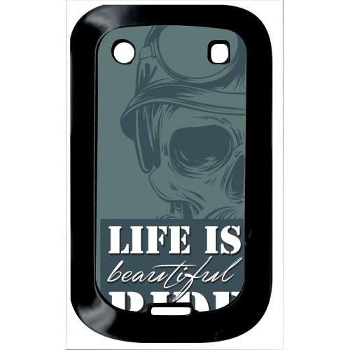 Coque Pour Smartphone - Life Is Beautiful Ride Fond Bleu Vert - Compatible Avec Blackberry Bold Touch 9900 - Plastique - Bord Noir