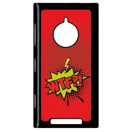 Coque Pour Smartphone - Wtf Fond Rouge - Compatible Avec Nokia Lumia 830 - Plastique - Bord Noir