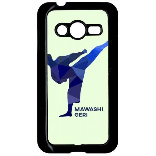 Coque Pour Smartphone - Karate Coup De Pied Mawashi Geri - Compatible Avec Samsung Galaxy Ace 4 Lte G313 - Plastique - Bord Noir