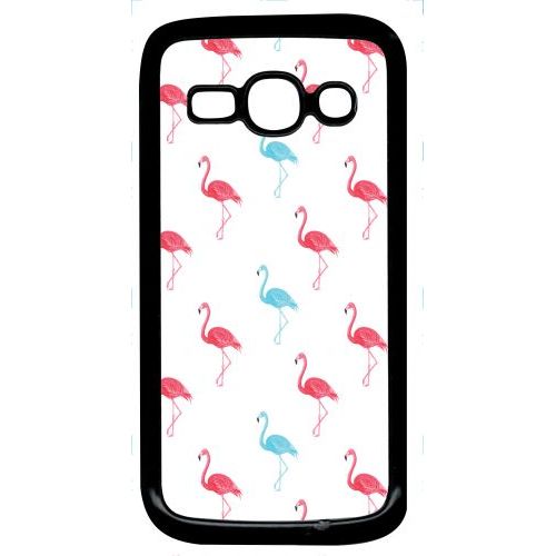 Coque Pour Smartphone - Flamand Rose - Compatible Avec Samsung Galaxy Ace 3 - Plastique - Bord Noir