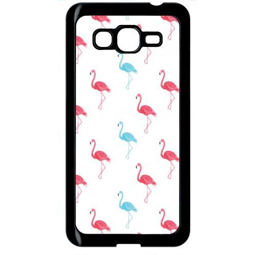 Coque Pour Smartphone - Flamand Rose - Compatible Avec Samsung Galaxy Grand Prime - Plastique - Bord Noir