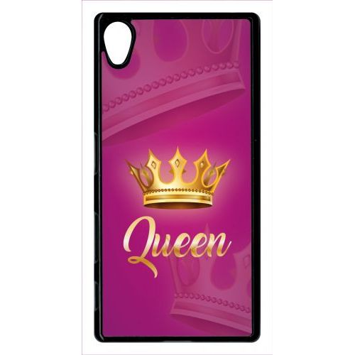 Coque Xperia Z5 - Queen Fond Rose - Noir