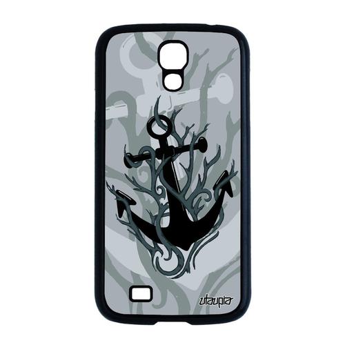 Coque Ancre Pour Samsung S4 Silicone Feu Noir Solide Artistique Algue Mer Samsung Galaxy S4