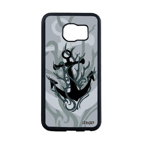 Coque Ancre Samsung S6 Edge En Silicone Feu Pirate Souple Cover Algue Mer Samsung Galaxy S6 Edge