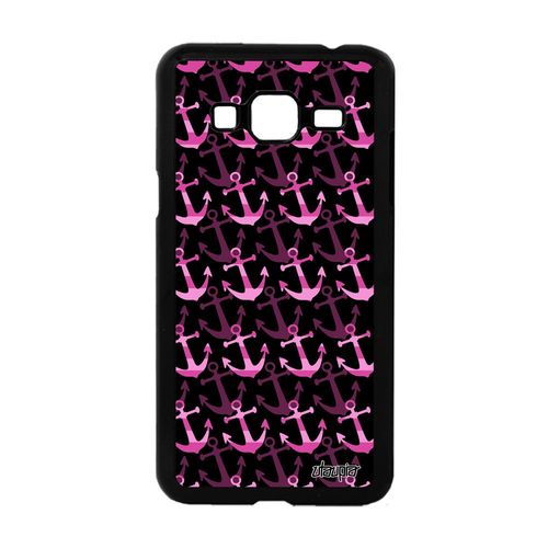 Coque Pour Samsung J3 Ancre De Bateau Sable Rigide Case Tapisserie Rose A Samsung Galaxy J3