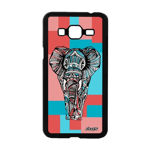 Coque Pour Samsung J3 Elephant Aluminium Case Animaux Azteque D'asie Rose Samsung Galaxy J3