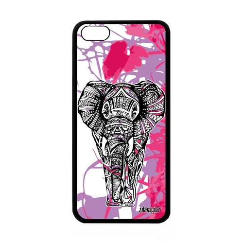 Coque De Protection Iphone 5c Silicone Elephant Azteque Case Ethnique Rose Apple Iphone 5c