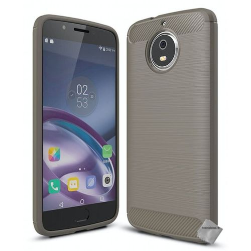 Housse Etui Coque Silicone Gel Carbone Pour Motorola Moto G5s + Film Ecran - Gris
