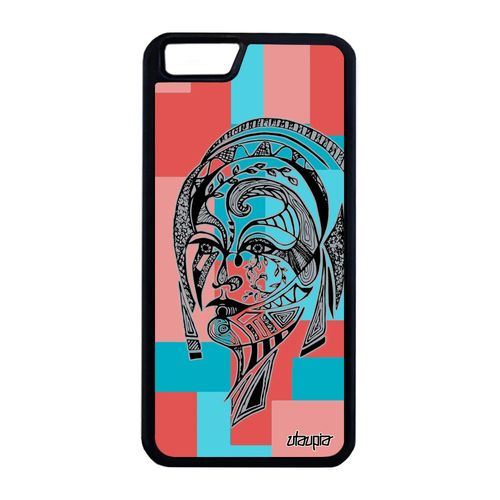 Coque Silicone Pour Iphone 6 6s Plus Femme Fee Azteque Carré Rose Portrait Iphone 6 Plus Iphone 6s Plus