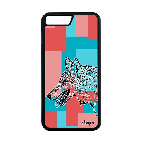 Coque Silicone Iphone 7 Plus Loup Solitaire Rose Geometrique Etui Animaux Iphone 7 Plus
