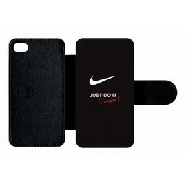Etui A Rabat - Just Do It Demain - Compatible Avec Apple Iphone 4s - Plastique - Bord Noir