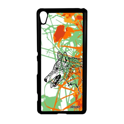 Coque Loup Sony Xperia Xa Bumper Orange Chien Azteque Personnalisé Animaux Jolie