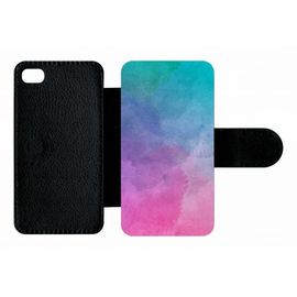 Etui A Rabat - Peinture Aquarelle - Compatible Avec Apple Iphone 4s - Plastique - Bord Noir