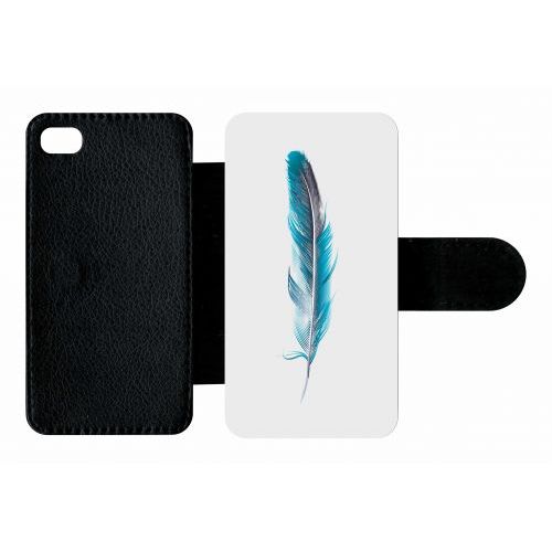 Etui A Rabat - Plume - Compatible Avec Apple Iphone 4s - Plastique - Bord Noir