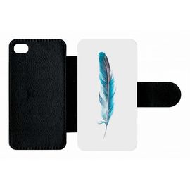 Etui A Rabat - Plume - Compatible Avec Apple Iphone 4s - Plastique - Bord Noir