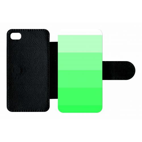 Etui A Rabat - Degrad Vert Fluo - Compatible Avec Apple Iphone 4s - Plastique - Bord Noir