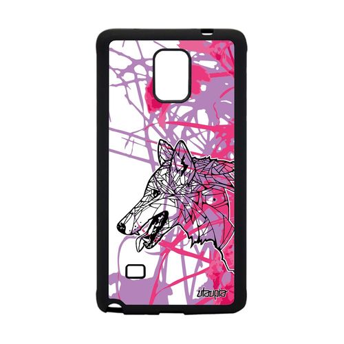Coque Silicone Samsung Note 4 Loup Mobile Hiver Rose Antichoc Chien Tpu A Samsung Galaxy Note 4