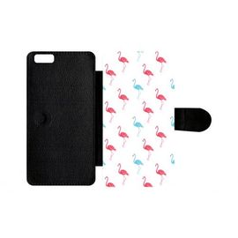Etui A Rabat - Flamand Rose - Compatible Avec Apple Iphone 6 Plus - Plastique - Bord Noir
