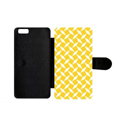 Etui A Rabat - Carreau Jaune - Compatible Avec Apple Iphone 6 Plus - Plastique - Bord Noir