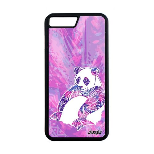 Coque Iphone 7 Plus Silicone Panda Chine Couleur Plume Violet Pastel Asie