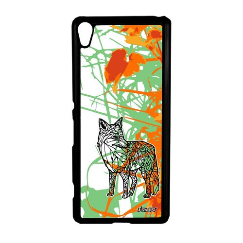 Coque Sony Xperia Xa Renard Fleur Personnalisé Orange Antichoc Tribal Dessin De