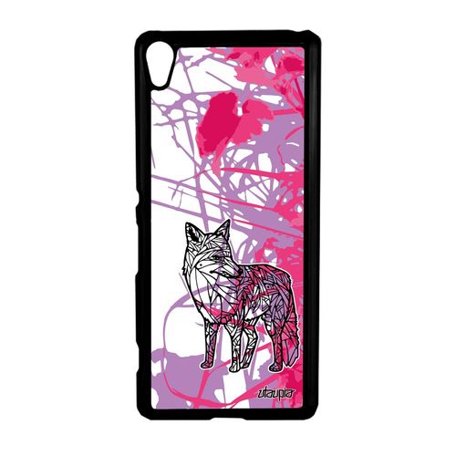Coque Sony Xperia Xa Renard Rose Fleur Smartphone Animal Garcon Motif Feuilles A