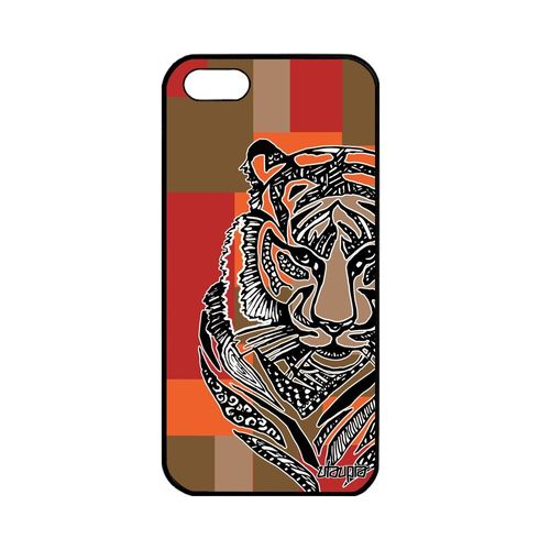 Coque Tigre Apple Iphone 5 5s Se Silicone Marron Gel Dessin Tasmanie Fauve Swag
