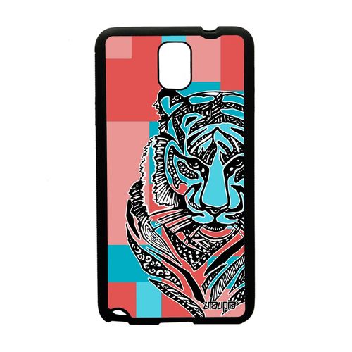 Coque Pour Galaxy Note 3 Silicone Tigre Gel Dessin Geometrique Cube Rose Samsung Galaxy Note 3