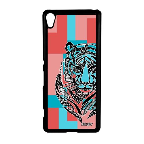 Coque Xperia Xa Tigre Rigide Femme Sauvage Rose Tasmanie Animaux Carré Cube Sony Xperia Xa