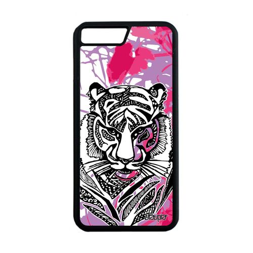 Coque Tigre Iphone 7 Plus Silicone Ethnique Fille Etui Fleur Feuilles Rose Iphone 7 Plus