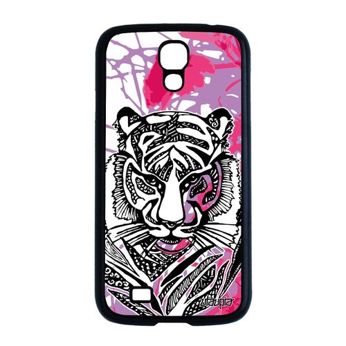 Coque Tigre Silicone Galaxy S4 Predateur Nature Rose Ethnique Dessin De Samsung Galaxy S4