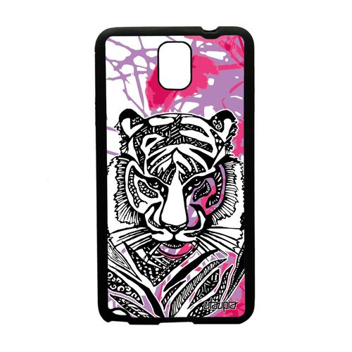 Coque Silicone Note 3 Tigre Azteque Fleur Antichoc Fantaisie Rose Samsung Galaxy Note 3