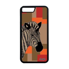 Coque Pour Iphone 7 Plus Silicone Zebre De Protection Cube Africain Marron