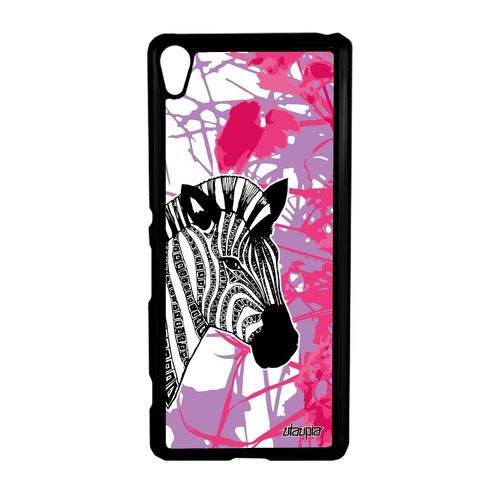 Coque Sony Xperia Xa Zebre Animal Rose Dessin Portable Nature Telephone Fleur De