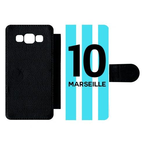 Etui À Rabat Galaxy A5 (2015) - Equipe Maillot Marseille - Simili-Cuir - Noir
