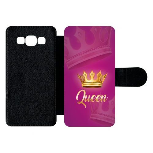 Etui À Rabat Galaxy A5 (2015) - Queen Fond Rose - Simili-Cuir - Noir