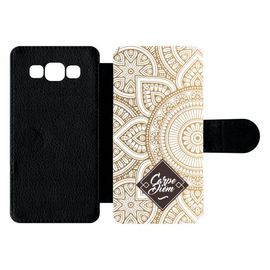Etui À Rabat Galaxy A5 (2015) - Carpe Diem Modif Orient Fond Blanc - Simili-Cuir - Noir
