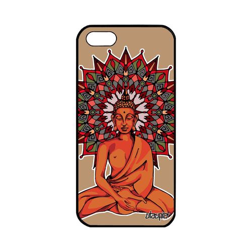 Coque Silicone Apple Iphone 5 5s Se Bouddha Rosace D'or 4g Etui Telephone Design
