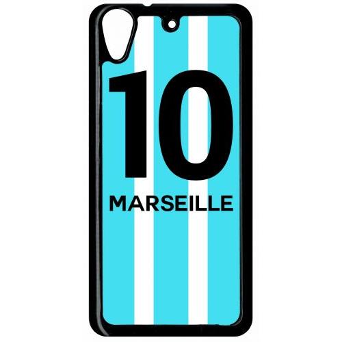 Coque Pour Smartphone - Equipe Maillot Marseille - Compatible Avec Htc Desire 626 - Plastique - Bord Noir