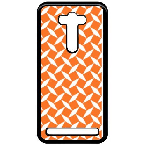 Coque Pour Smartphone - Carreau Oranges - Compatible Avec Asus Zenfone 2 Laser Ze550kl - Plastique - Bord Noir