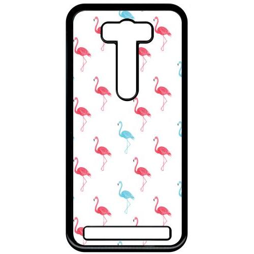 Coque Pour Smartphone - Flamand Rose - Compatible Avec Asus Zenfone 2 Laser Ze500kl - Plastique - Bord Noir