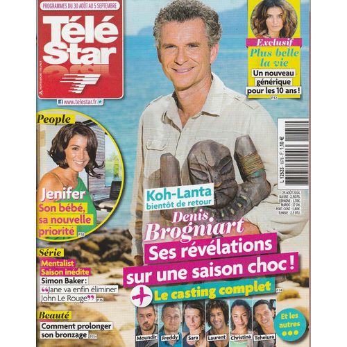  Télé Star N°1978 - 25/08/2014 - Denis Brogniart - Jenifer - Laetitia Milot - Sébastien Roch 