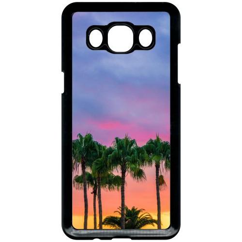 Coque Pour Smartphone - Palmiers Los Angeles - Compatible Avec Samsung Galaxy J5 (2016) - Plastique - Bord Noir