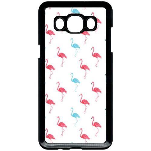 Coque Pour Smartphone - Flamand Rose - Compatible Avec Samsung Galaxy J5 (2016) - Plastique - Bord Noir