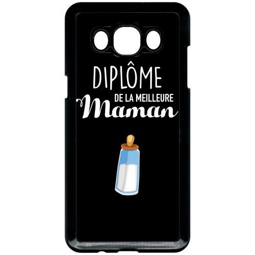 Coque Pour Smartphone - Diplome De La Meilleure Maman - Compatible Avec Samsung Galaxy J5 (2016) - Plastique - Bord Noir