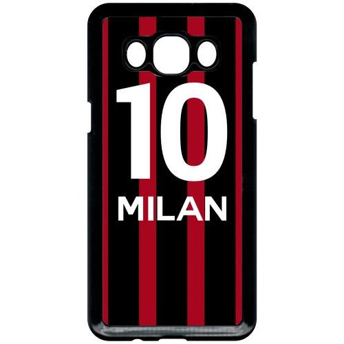 Coque Pour Smartphone - Equipe Maillot Milan - Compatible Avec Samsung Galaxy J5 (2016) - Plastique - Bord Noir