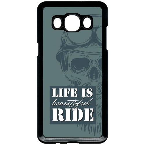 Coque Pour Smartphone - Life Is Beautiful Ride Fond Bleu Vert - Compatible Avec Samsung Galaxy J5 (2016) - Plastique - Bord Noir