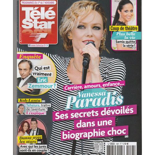  Télé Star N°1987 - 27/10/2014 - Vanessa Paradis - Eric Zemmour - Koh-Lanta: Teheiura - A. Taglioni